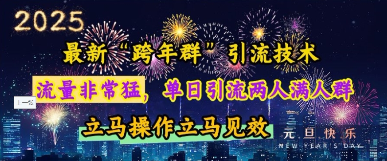 最新“跨年群”引流，流量非常猛，单日引流两人满人群，立马操作立马见效【揭秘】-起步网