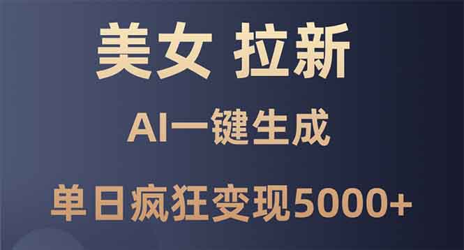 美女暴力拉新，通过AI一键生成，单日疯狂变现5000+，纯小白一学就会！-起步网