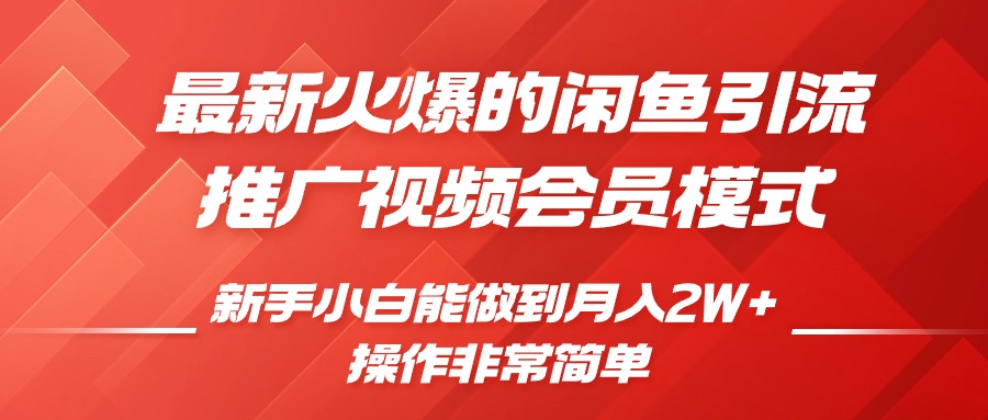 闲鱼引流推广影视会员，0成本就可以操作，新手小白月入过W+【揭秘】-起步网