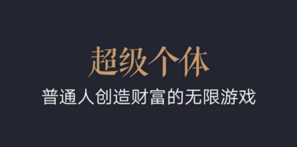 超级个体：2024-2025翻盘指南，普通人创造财富的无限游戏-起步网