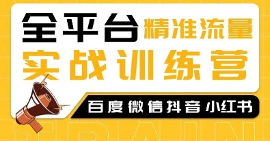 全平台精准流量实战训练营，百度微信抖音小红书SEO引流教程-起步网